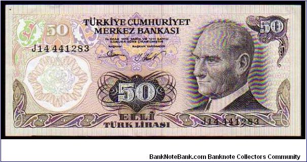 50 Turk Lirasi
Pk 188
----------------
Diff. Sign.
L.1970

04-04-1983
---------------- Banknote