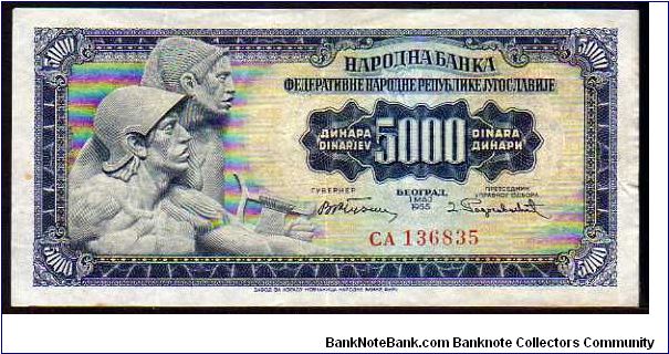 5000 Dinara
Pk 72a Banknote