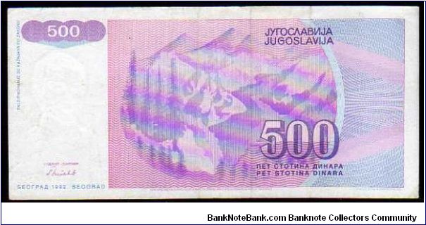 Banknote from Yugoslavia year 1992