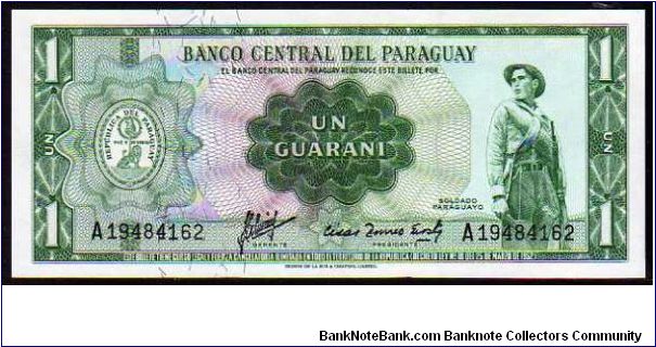 1 Guaranies
Pk 193

(L.25-03-1952) Banknote