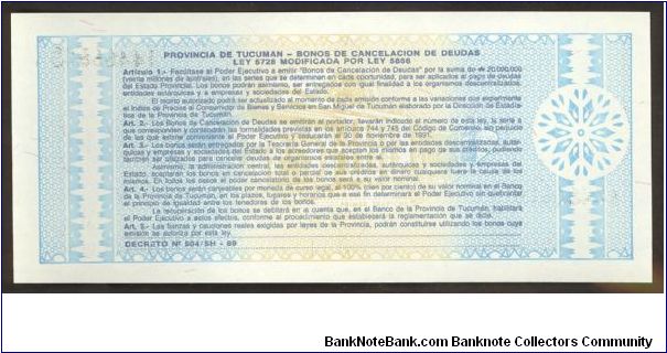 Banknote from Argentina year 1987