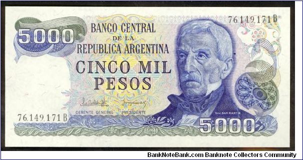 Argentina 5000 Peso 1977 P305. Banknote