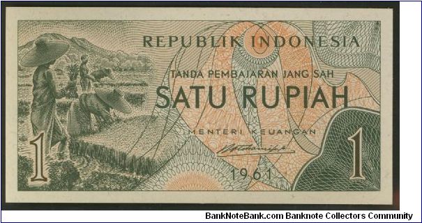 Indonesia 1 Rupiah 1961 P78. Banknote