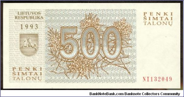 Lithuania 500 Talonu 1993 P46 Banknote