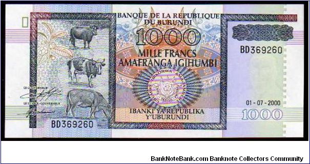 1000 Francs__

Pk 39c__
 01-July-2000
 Banknote