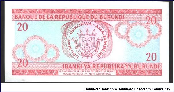 Banknote from Burundi year 1997