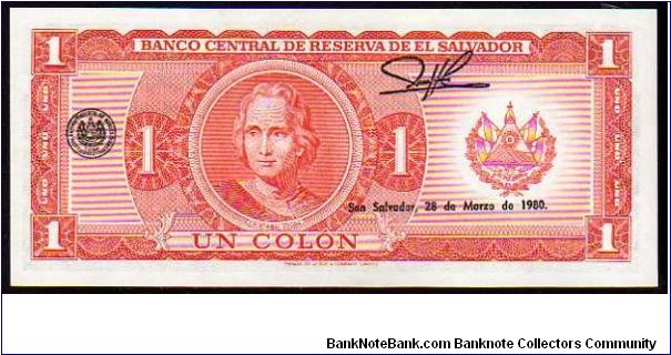 Banknote from El Salvador year 1977
