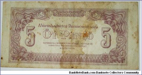5 pengo soviet ocupation Banknote