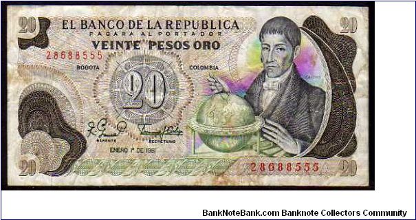 20 Pesos Oro__
pk# 409__01.01.1981 Banknote