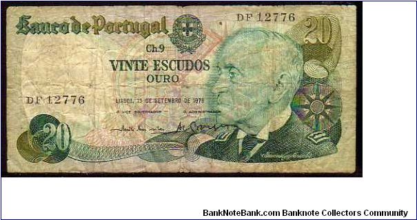 20 Escudos
Pk 176a

(13-09-1978) Banknote
