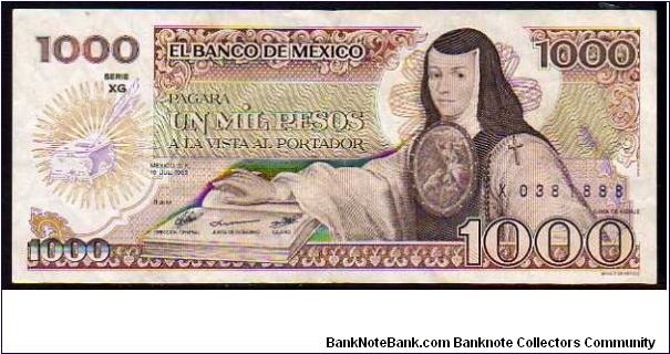 1000 Pesos
Pk 85 Banknote
