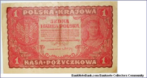 1 marka 1919 poland Banknote