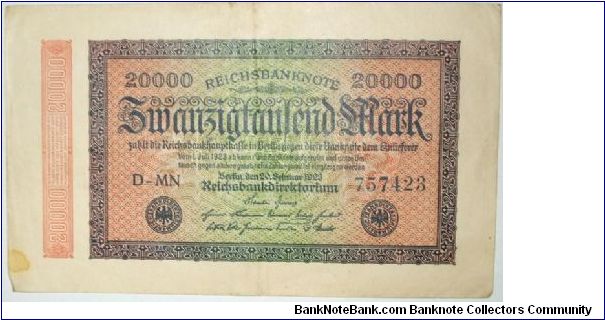 Banknote from Germany year 1922