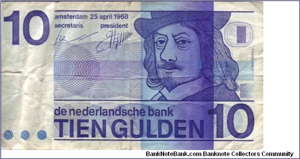 Nederland 10 gulden note. Banknote