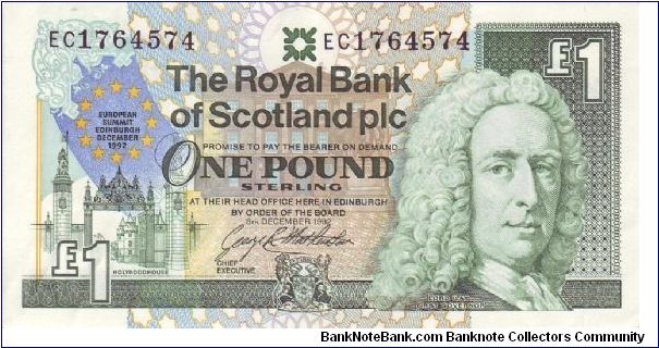 'Euro-Pound' Royal Bank of Scotland special EC / EU Holyrood Palace  pound note Banknote