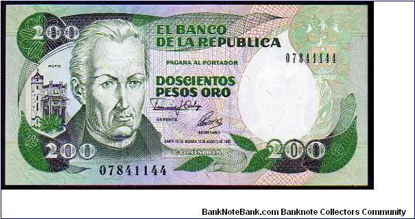 200 Pesos Oro__
pk# 429a__10.08.1992 Banknote