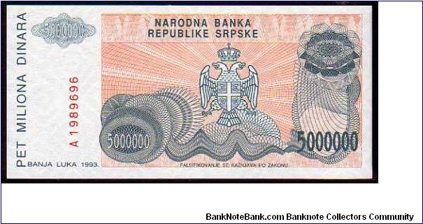 Banknote from Bosnia year 1993
