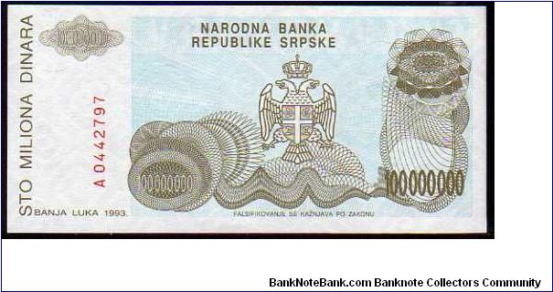 Banknote from Bosnia year 1993