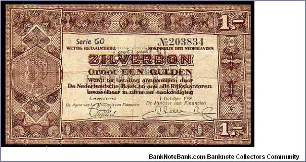 1 Gulden
Pk 61

(Silver Note - Zilver Bonnen) Banknote