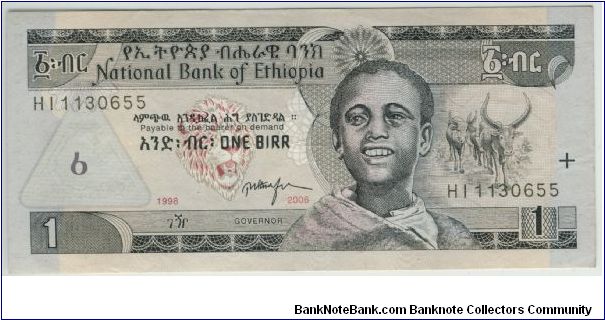 Ethiopia 2002 1 Birr
Special thanks to Agustinus Mangampa and Adelina Silalahi Banknote
