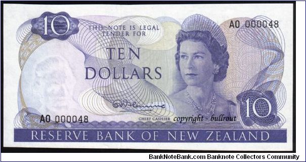 $10 Fleming A0 000048. 1st Prefix. The 48th $10 note printed. Banknote