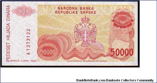 Banknote from Bosnia year 1993