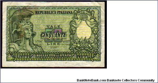 50 Lire
Pk 91 Banknote
