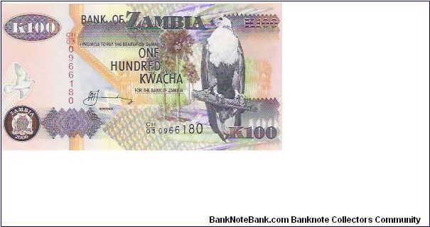 NEW 2006 ISSUE
100 KWACHA
CH/03 0966180 Banknote
