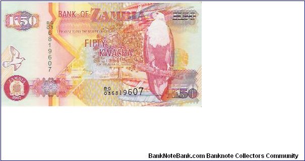 NEW 2007 ISSUE
50 KWACHA
BG/03 6819607 Banknote