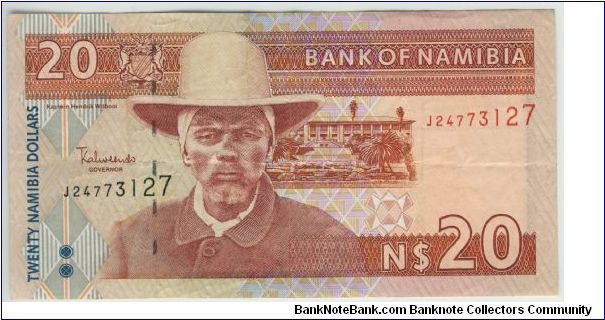 Namibia 2002 20 Dollars.
Special thanks to Agustinus Mangampa and Adelina Silalahi Banknote