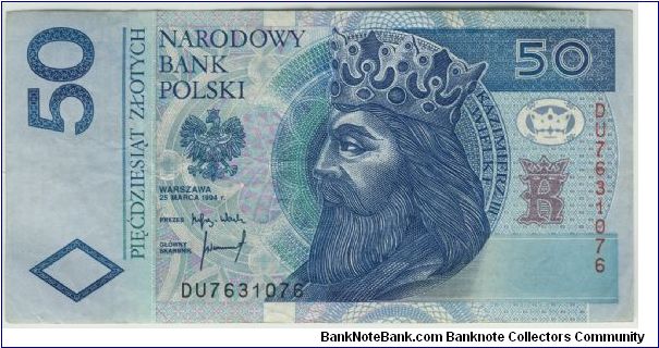 Poland 1994 50Zlotych Banknote