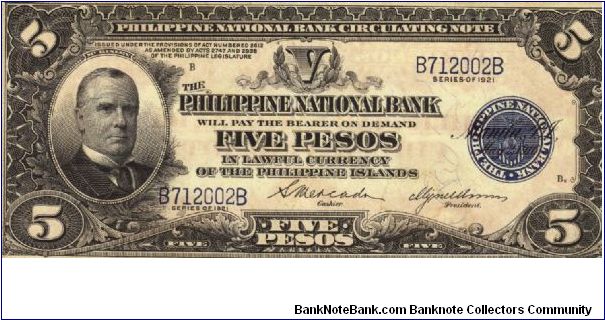 PI-53 Philippine National Bank 5 Pesos note, 4 - 7. Banknote
