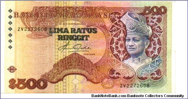 5th Series Malaysian banknote
Printer Bradbury Wilkinson & Co.
Size 155mm x 83mm
the first RM500 note very hard to find item Banknote