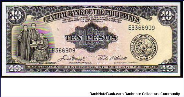 10 Pesos
Pk135b__ND(1949-1969)

(L.1949) Banknote