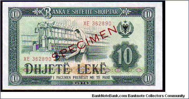 10 leke__

Pk 43s2__

Specimen
 Banknote