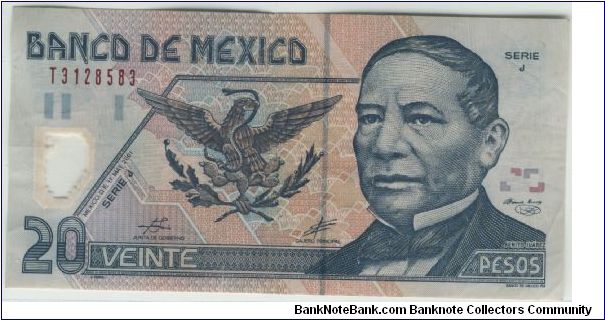 Mexico 2001 20 Pesos Banknote