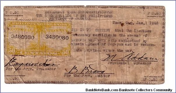 Unlisted.Handsigned.Documentary stamp was on horizontal position. Banknote