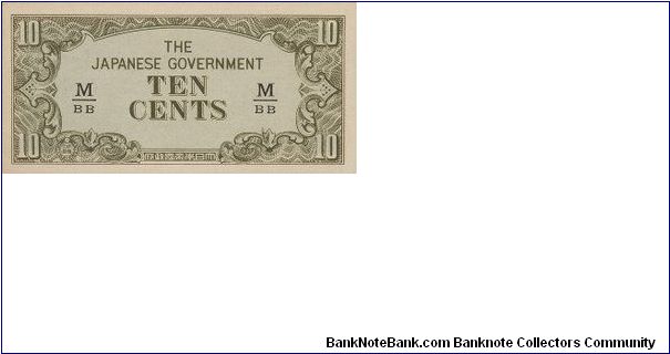 10 Cents with 
M/BB Series

During the Japanese Occupation in Singapore 1943-1945

OFFER VIA EMAIL Banknote