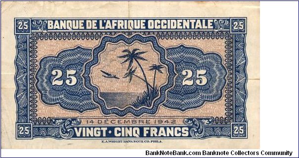 Banknote from West African States year 1942