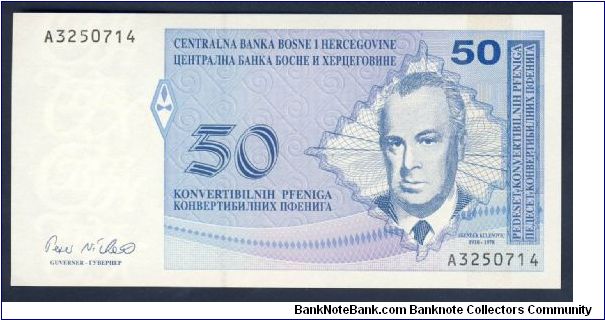 Bosnia 50 Pfeniga 1998 P57. Banknote