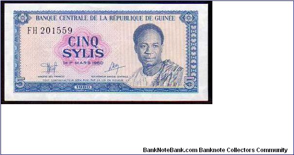5 Sylis
Pk 22a

(L.01-03-1960) Banknote
