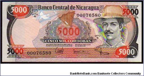 5000 Cordobas
Pk 146 Banknote