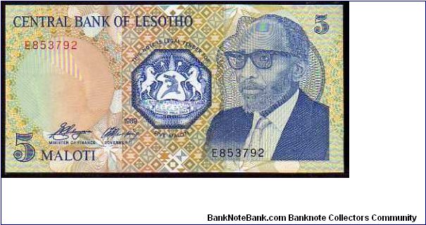 5 Maloti
Pk 10a Banknote