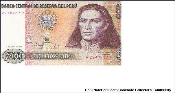 500 INTIS

A 2248257 R

P # 134B Banknote