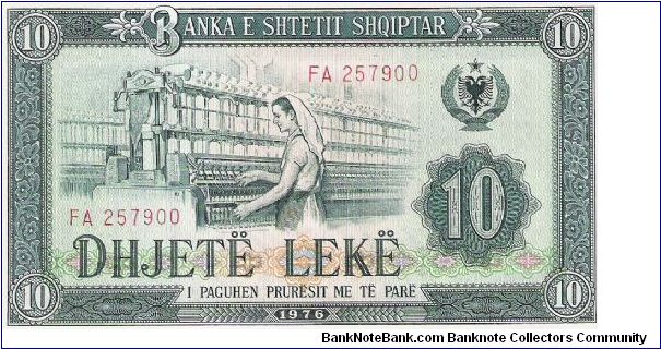 10 LEKE

FA 257900

P # 43 Banknote
