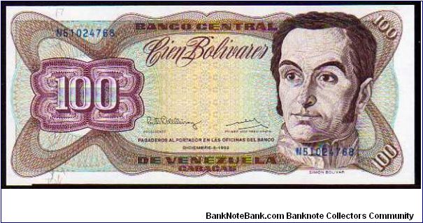 100 Bolivares
Pk 66d Banknote