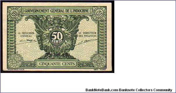 *FRENCH INDOCHINA*
_________________

50 Cents
Pk 91a
----------------- Banknote