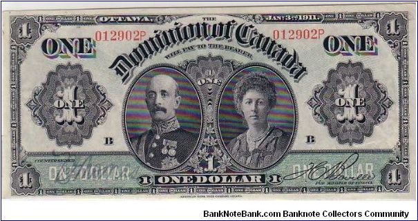 DOMINION OF CANADA
$1, LORD AND LADY 
GREY Banknote