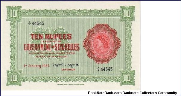 SEYCHELLES--
10RUPEES Banknote