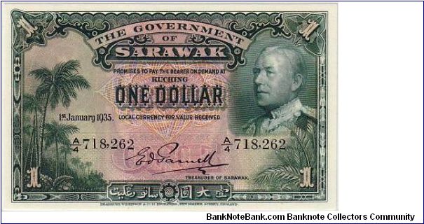 THE GOVERNMENT OF SARAWAK-
--$1.00 GEM Banknote